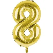 PartyPro Cijfer Ballon '8' Goud (100CM)