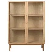 Fonq Fika Vitrinekast - H 140 cm - Naturel Eiken