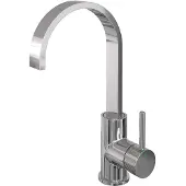 Brauer Wastafelmengkraan Chrome Carving Coldstart Opbouw Hoog Plat Gebogen Ronde Hendel Chroom