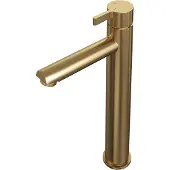 Brauer Wastafelmengkraan gold edition coldstart opbouw hoog halfronde hendel geborsteld goud pvd