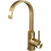 Brauer Gold carving Wastafelmengkraan opbouw - hoog - draaibaar - platte uitloop - model a - PVD - geborsteld goud 5-GG-003-S4