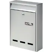 Burg wachter 61020 POCKET 5871 SI Brievenbus Staal Zilver Sleutelslot
