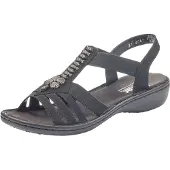 Rieker Sandalen zomerschoen, sandaal, sleehak, met mooie versiering