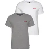 Levi's Shirt 'Graphic Crewneck T-Shirt - 2 Pack' grijs / wit