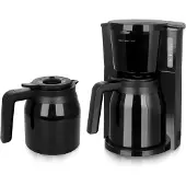 Emerio Koffiezetapparaat met dubbele Thermoskan - 1L Filterkoffie - 8 kopjes per keer - Non-Drip systeem - ook geschikt voor Camping - CME-125050 Zwart