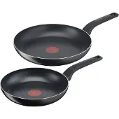 Tefal Easy Cook & Clean - Koekenpannenset - Ø24 en Ø28 cm - Niet Geschikt voor Inductie - Anti-aanbaklaag - Aluminium - Zwart