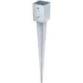 Alberts 211318 inslag-paalvoet | voor ronde of vierkante houten palen | thermisch verzinkt | 101 x 101 mm | totale lengte 900 mm