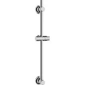 Wenko Douchestang RVS chroom, lengte 70cm, diameter 22mm, met douchekophouder en 2 wandsteunen - Glijstang chroom - Bevestigen zonder boren