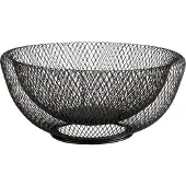Barlife Decoratieve kom, DRAAD brood- en fruitmand, rond, zwart (31 x 14 cm)