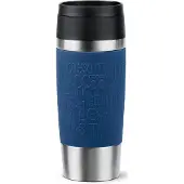 EMSA Travel Mug Classic N2020300 reisdrinkbeker 360 ml Zwart, Blauw, Roestvrijstaal Roestvrijstaal