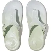 FitFlop Women iQushion Iridescent Adjustable Buckle Flip-Flops Sagebrush/Skywash Blue-Schoenmaat 37
