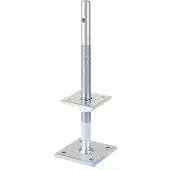 Alberts 217532 paalhouder | om op te schroeven | galvanisch verzinkt, gechromateerd | in hoogte verstelbaar 100 - 230 mm | 80 x 80 mm