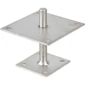 Alberts 218119 paalhouder | om op te schroeven | galvanisch verzinkt, gechromateerd | in hoogte verstelbaar 30 - 150 mm | 150 x 150 mm