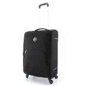 Elle Zachte Koffer / Trolley / Reiskoffer - 60 cm (Medium) - Mode - Zwart - Zwart / Medium