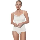 Mey Top met spaghettibandjes Serie Emotion Elegance Champagne | Maat 46