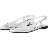 Moschino Goatskin Ballerina Silver Maat: 38 | Ballerina's Outlet | Dames | Grijs