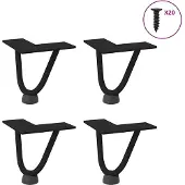 vidaXL Haarnadelpoten voor Salontafel 4 st 10 cm massief staal zwart