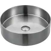 Sapho Aurum RVS waskom, Ø38cm, inclusief afvoer, mat RVS