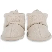 BIRCH baby slofjes fleece ecru Effen - maat 12-18 mnd