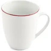 BonBistro Beker 38cl burgundy rim Basic White (Set van 6)