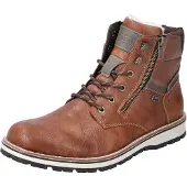 Rieker Veterboots donkerbeige / cognac / brokaat