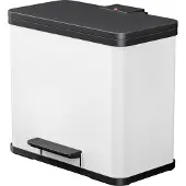 Hailo öko trio plus L 0633-230 Afvalbak 27 Staal (l x b x h) 470 x 340 x 430 mm Wit Met voetpedaal 1 stuk(s)