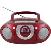 Soundmaster SCD5100RO - Boombox met FM-radio, CD- en cassettespeler, rood