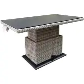 AVH-Collectie Miami lounge-diningtafel 130x75xH47-71 cm in hoogte verstelbaar wit grijs