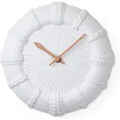 Lemnos Wandklok White Ceramic Trace Face Bruin