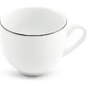 BonBistro Mokkakop 10cl black rim Basic White (Set van 6)