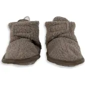 Green Cell baby slofjes fleece bruin Effen - maat 12-18 mnd