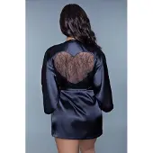 Be Wicked Amora Kimono Met Hart - Zwart - XL