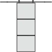 vidaXL Schuifdeur met beslag 76x205 cm gehard glas en aluminium