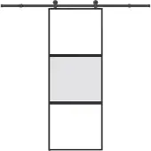vidaXL Schuifdeur met beslag 76x205 cm gehard glas en aluminium