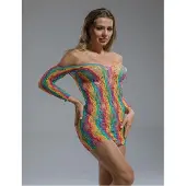 CINDYLOVE - Recht Regenboog Jurkje - One Size - Rainbow