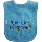 Funnies Licht blauwe slab met "Oei oei ik knoei"