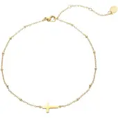 Yehwang Armband met kruisje goud - Stainless Steel - Nikkelvrij