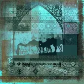 Safaary Arabisch schilderij camels