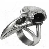 Alchemy Gothic - Gothic Ring - Raven Skull - voor Vrouwen - zilverkleurig - Maat M