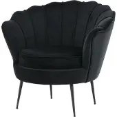 Svea - Rano fauteuil - velvet - zwart