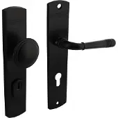 Intersteel | Veiligheidsbeslag Helena | Voordeurbeslag | PC92mm | Zwart Geveerd