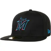 New Era Miami Marlins Fitted Cap Black | 7/1.4