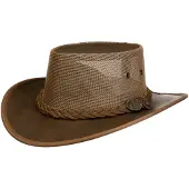 Scippis Brandon Mesh Crown Leren Hoed by Scippis