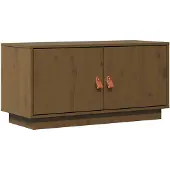 vidaXL Tv-meubel 80x34x40 cm massief grenenhout honingbruin