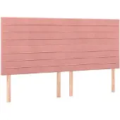 vidaXL Hoofdbord roze 160x5x118/128 cm fluweel