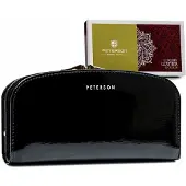Peterson Vrouwen, Portemonnee, Leren Portemonnee RFID PTN 42123-SH, Zwart
