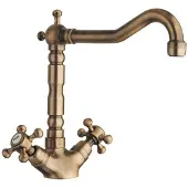 Sapho Keukenmengkraan antea 2-knop uitloop recht 24 cm brons