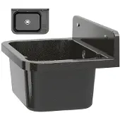 Granitan Wasbak Paron voor Garage Wasruimte - Zwart - met Sifon - 50x34x31cm - Gootsteen