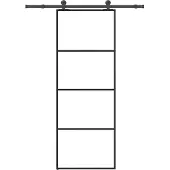 vidaXL Schuifdeur met beslag 76x205 cm ESG-glas en aluminium