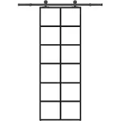 vidaXL Schuifdeur met beslag 76x205 cm ESG-glas en aluminium